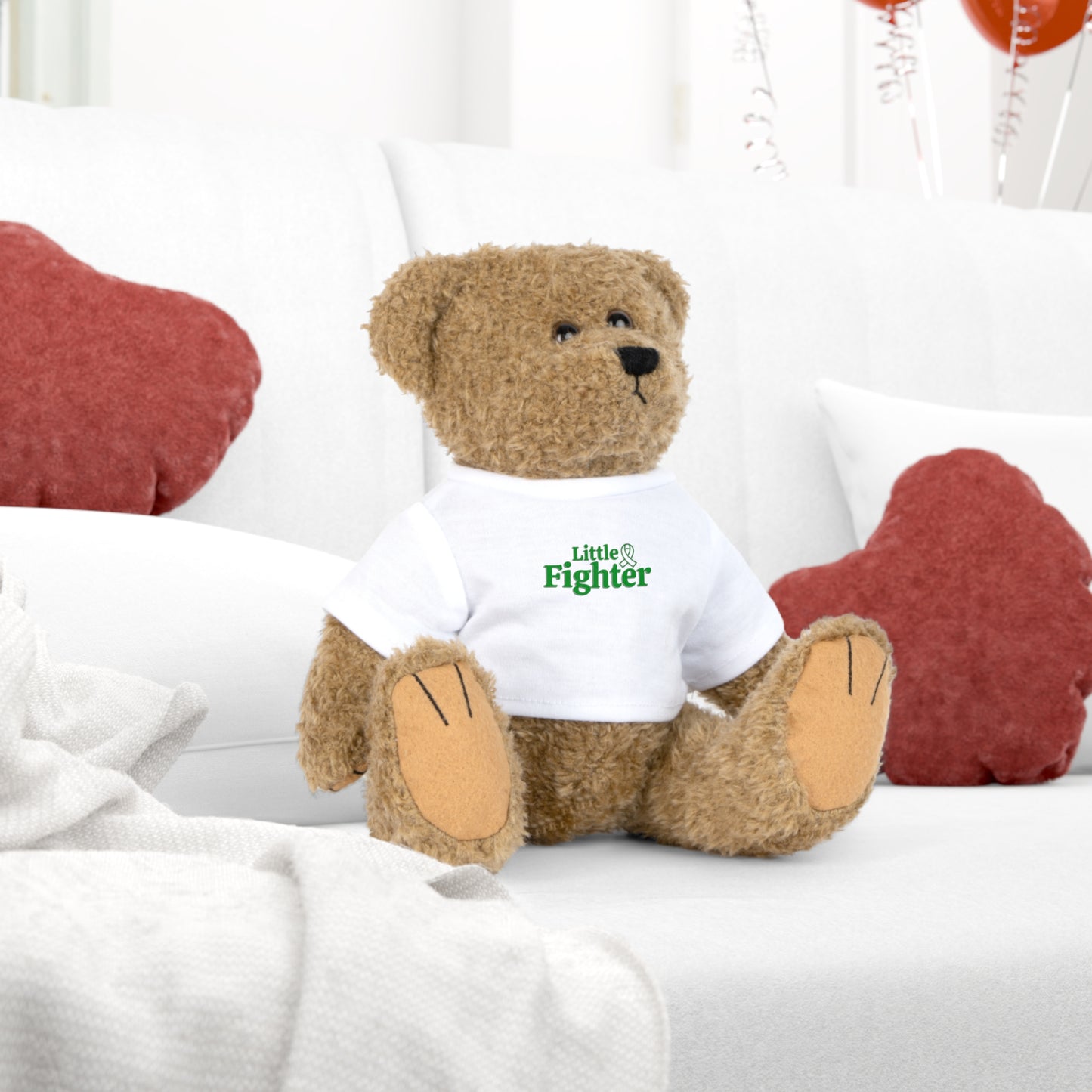 Plush Toy with Little Fighter T-Shirt - Gift for Lymphoma Fighters