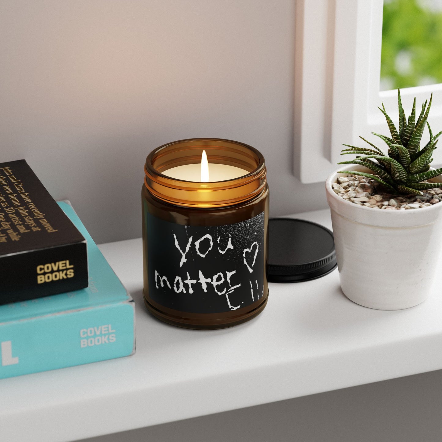 You Matter Scented Soy Candle – Relaxing Gift for Self-Care, Home Decor, Mindfulness, Cocoa, Burn for Motivation