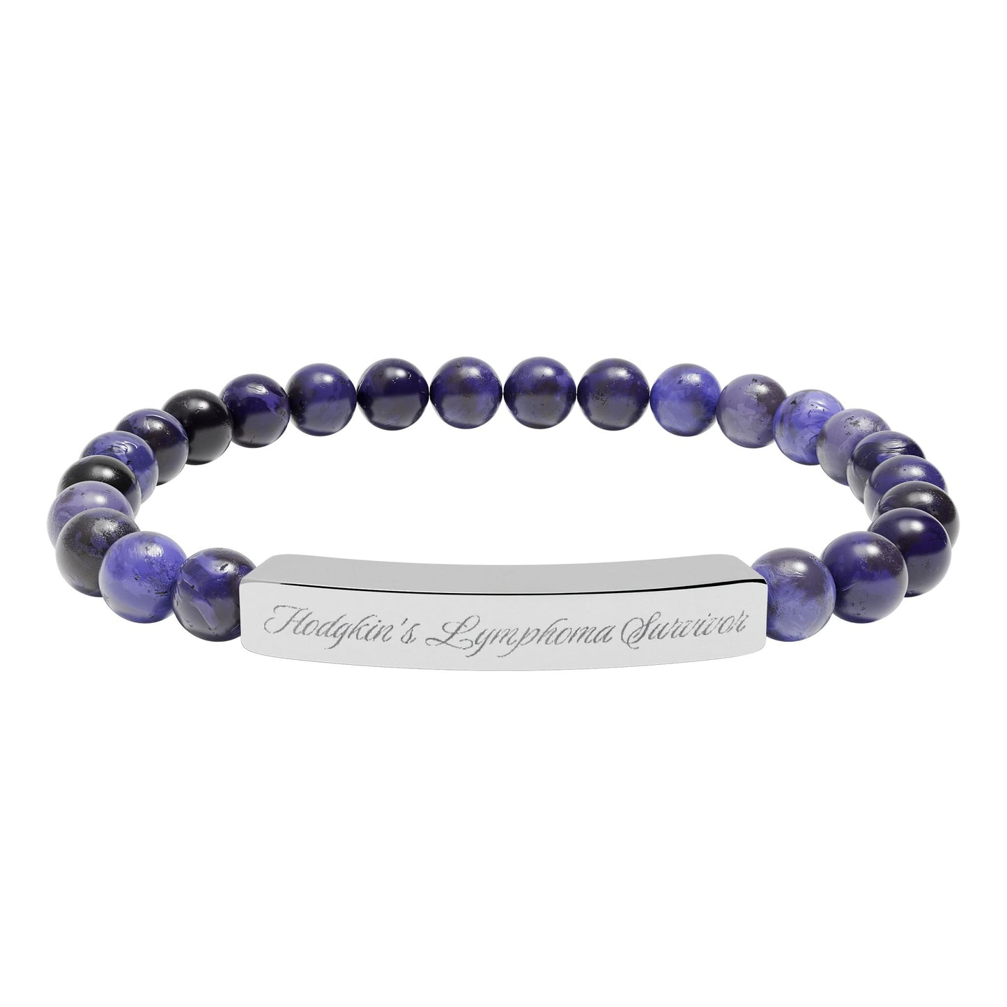 Engraved Hodgkin's Lymphoma Survivor Bead Bracelet