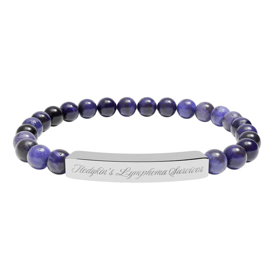 Engraved Hodgkin's Lymphoma Survivor Bead Bracelet