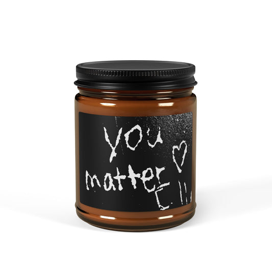 You Matter Scented Soy Candle – Relaxing Gift for Self-Care, Home Decor, Mindfulness, Cocoa, Burn for Motivation
