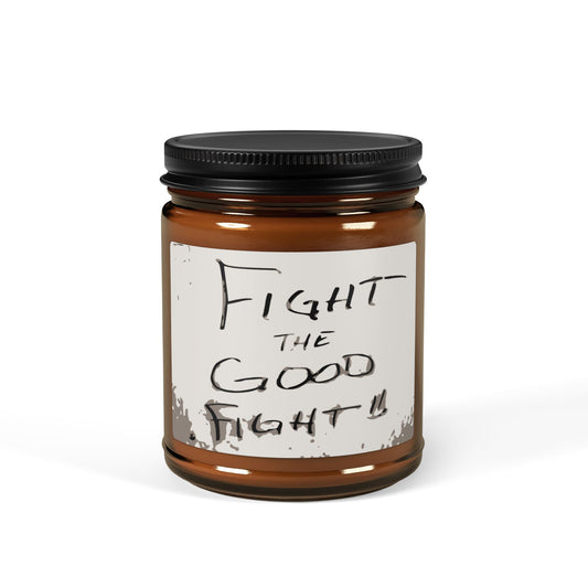 Fight the Good Fight Scented Soy Candle – Relaxing Gift for Self-Care, Home Decor, Mindfulness, Cocoa, Burn for Motivation