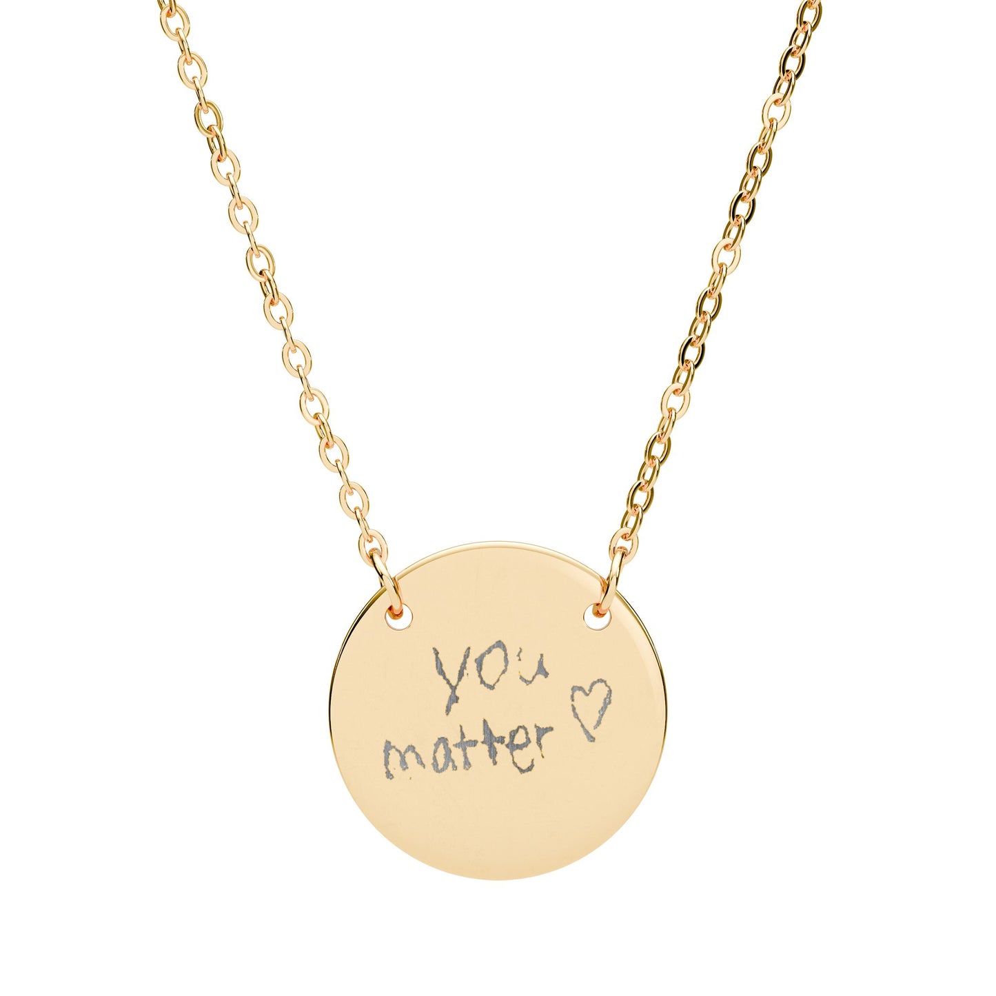 Engraved Circle Necklace - You Matter