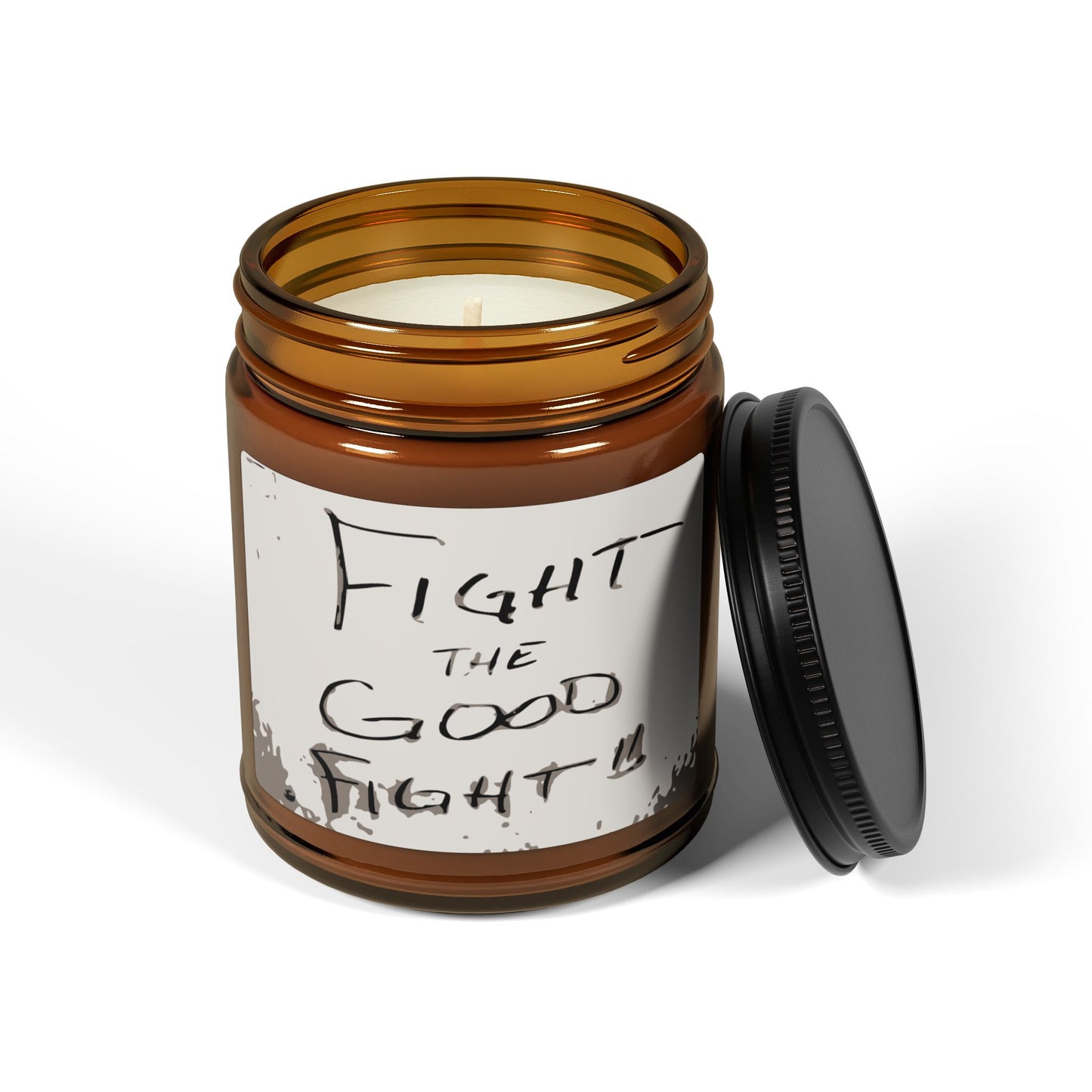 Fight the Good Fight Scented Soy Candle – Relaxing Gift for Self-Care, Home Decor, Mindfulness, Cocoa, Burn for Motivation